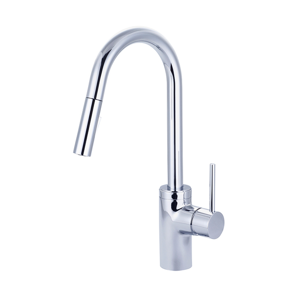 Pioneer Faucets Single Handle Pull-Down Kitchen Faucet, Compression Hose, Chrome, Weight: 9.4 2MT260